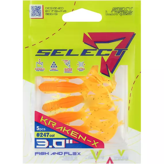 Силікон Select Kraken-X SE 3" #247 (5шт/уп), Довжина силікону: 3" (7.62 см), Колір силікону: 247, фото , изображение 2